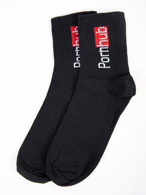 Шкарпетки чорні з принтом | 5584958