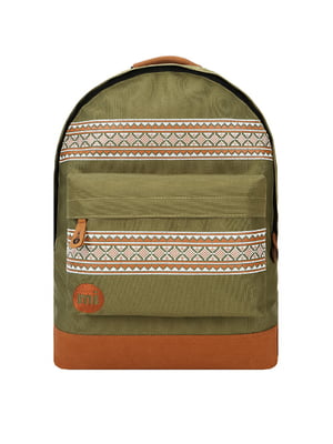 Рюкзак оливкового кольору з орнаментом | 5596347