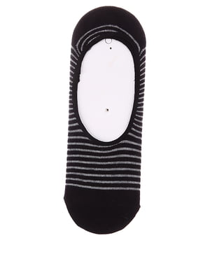 Шкарпетки-сліди чорні в смужку | 4962512