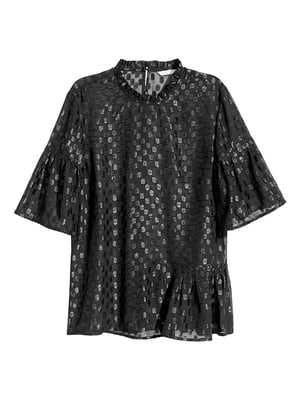 Блуза чорна з декором | 5583989
