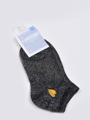 Носки черно-серебристого цвета с декором | 5618607