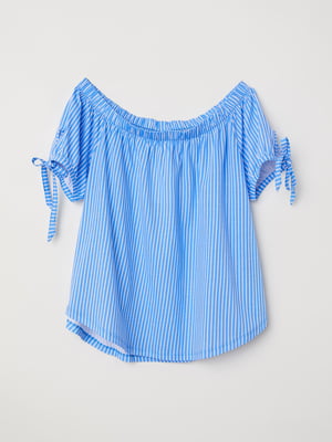 Блуза блакитна в смужку | 5620186