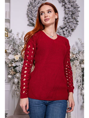 Пуловер бордовий | 5287905