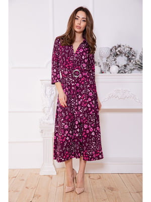 Сукня фіолетова в квітковий принт | 5625073