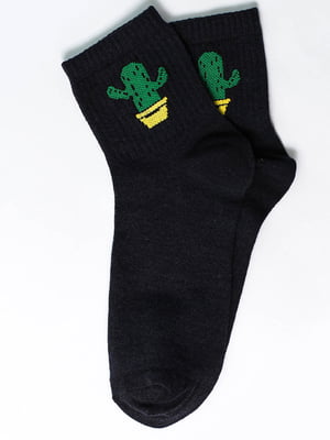Шкарпетки чорні з малюнком | 5631160