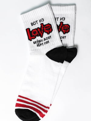 Шкарпетки білі з малюнком | 5631239