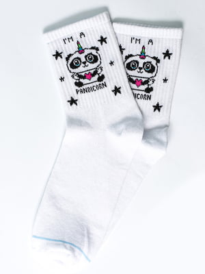Шкарпетки білі з малюнком | 5631388