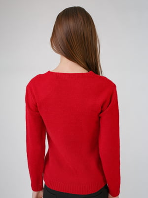 Пуловер червоний з малюнком | 5631572