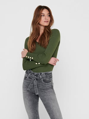 Пуловер темно-зелений | 5635643