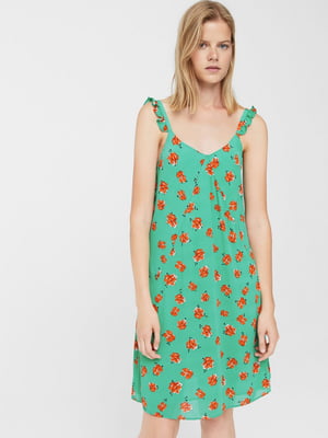 Сукня бірюзового кольору в квітковий принт | 5658831