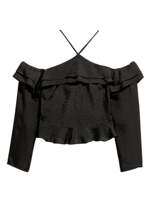 Блуза чорна з візерунком | 5662633