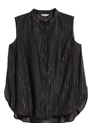 Блуза-топ черная в полоску | 5662634