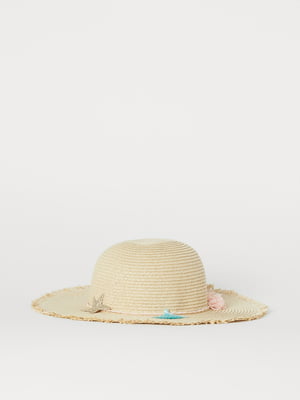 Шляпа бежевого цвета с декором | 5662650