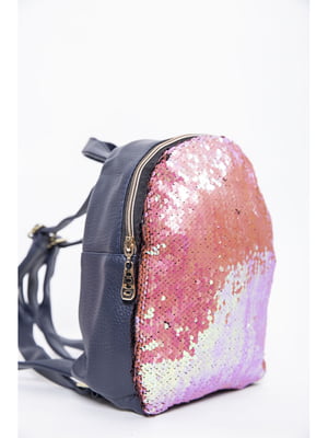 Рюкзак сине-розовый с декором | 5663996