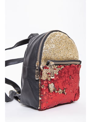 Рюкзак чорно-червоний декорований | 5664008