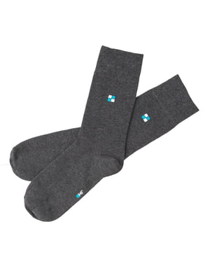 Шкарпетки сірі з геометричним малюнком | 5664807