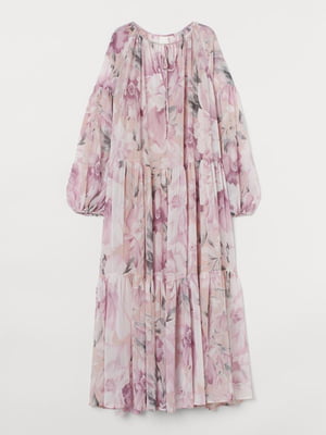 Платье сиренево-розовое с цветочным принтом | 5677680