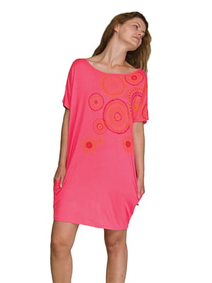 Рубашка ночная розового цвета с рисунком | 5687871