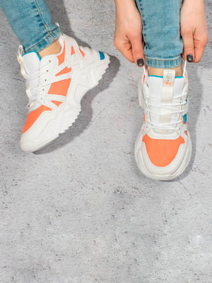 Кросівки біло-помаранчеві | 5643329