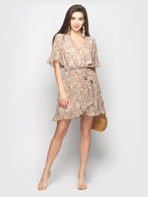 Сукня оливкового кольору з квітковим принтом | 5697371