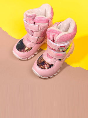 Ботинки розового цвета с рисунком | 5648478