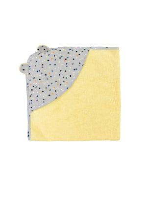 Рушник сіро-лимонного кольору з принтом | 5701913