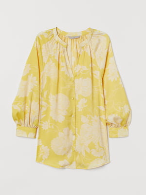 Блуза жовта в принт | 5704933