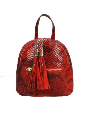 Рюкзак красного цвета с анималистическим узором | 5704354