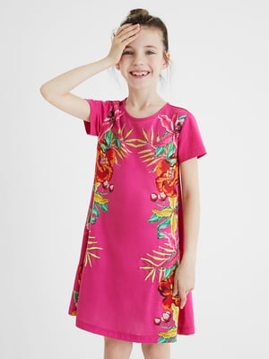 Платье розового цвета с цветочным принтом | 5710334