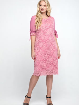 Платье розовое с цветочным рисунком | 5711239