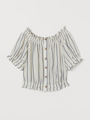 Блуза бежевого кольору в смужку | 5501924