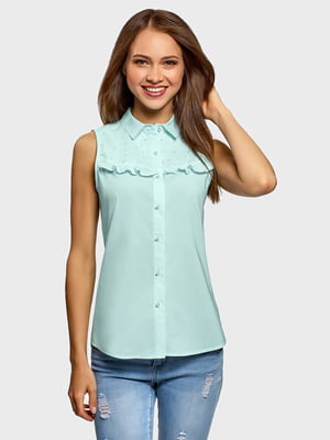 Блуза ментолового кольору  | 5721489