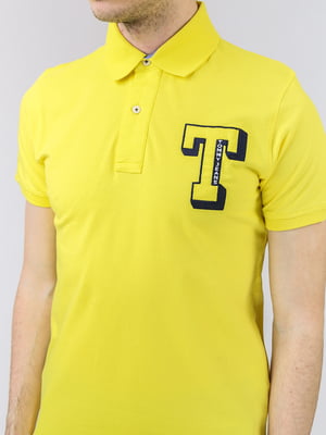 Футболка-поло жовта з логотипом | 5725464