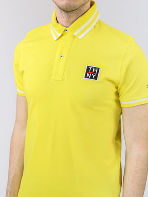 Футболка-поло жовта з логотипом | 5725469