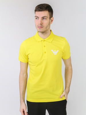 Футболка-поло желтая с логотипом | 5725475