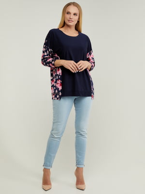 Блуза комбинированной расцветки с принтом | 5729155