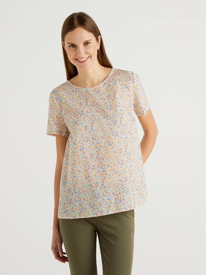 Блуза комбінованого кольору в квітковий принт | 5733326