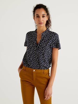 Блуза комбінованого кольору в горошок | 5733357