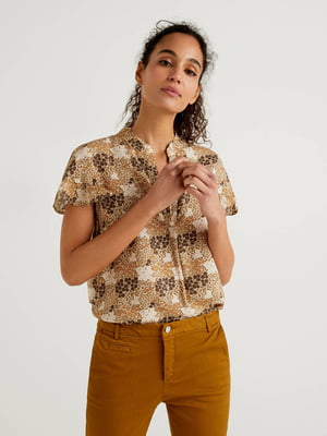 Блуза комбінованого кольору в квітковий принт | 5733366