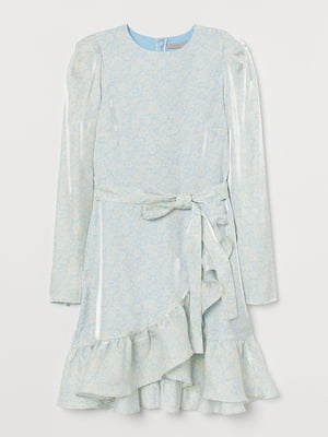 Сукня молочно-блакитна з принтом | 5734183