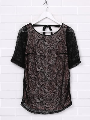 Блуза чорна з візерунком | 4982157