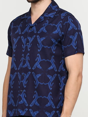 Рубашка синяя с орнаментом | 5751547