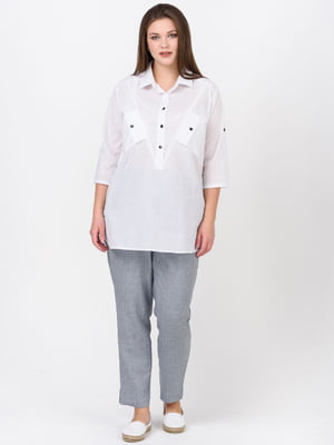Блуза белая с принтом | 5752782