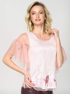 Блуза біло-рожева | 5752786