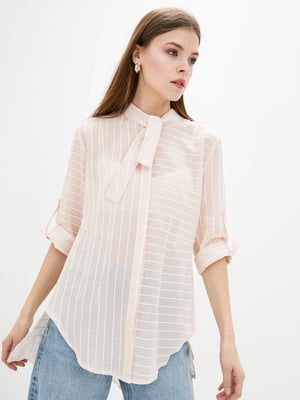 Блуза пудрового цвета в полоску | 5752759