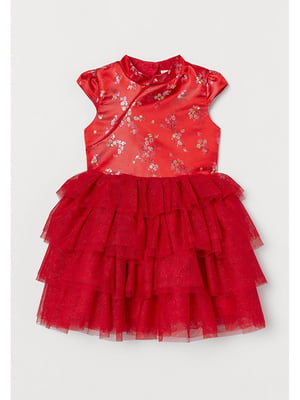 Сукня червона з декором | 5756499