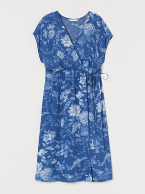 Сукня для вагітних синя в квітковий принт | 5763580