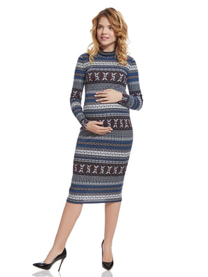 Сукня для вагітних комбінованого забарвлення у смужку | 5770592