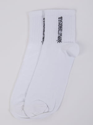 Шкарпетки білі в принт | 5773159
