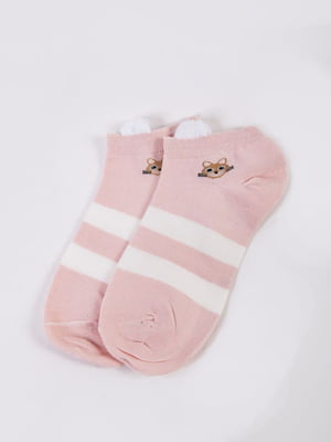 Шкарпетки рожеві в смужку і в принт | 5773175